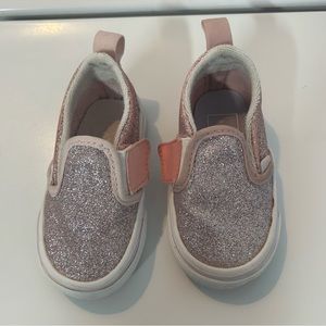 Pink sparkly slip on vans. Toddler size 4